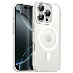 �y���������zJETech iPhone 16 Pro Max 6.9�C���`�p �}�O�l�b�g �P�[�X MagSafe�ɑΉ� �Ռ��z�� �o���p�[�J�o�[ �\���b�h�J���[�}�b�gTPU�t���[�� �����h�~ �N���A�o�b�N (�z���C�g)