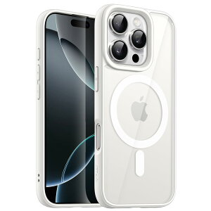 �y���������zJETech iPhone 16 Pro 6.3�C���`�p �}�O�l�b�g �P�[�X MagSafe�ɑΉ� �Ռ��z�� �o���p�[�J�o�[ �\���b�h�J���[�}�b�gTPU�t���[�� �����h�~ �N���A�o�b�N (�z���C�g)