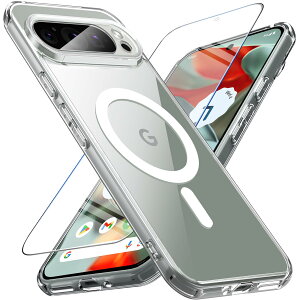 �y���������zGoogle Pixel 9 Pro XL �P�[�X BESINPO �y�K���X�t�B�����t���EMagSafe�Ή��z ���� ���΂݂Ȃ� �}�O�l�b�g���� �}�O�Z�[�t�Ή� �S�ʕی� �ϏՌ� �����Y�ی� ���^ �y�� �w��h�~ �X�g���b�v