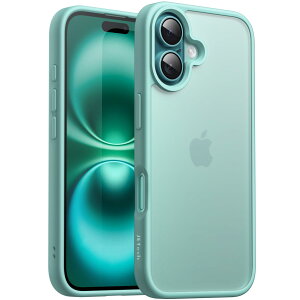 �y���������zJETech iPhone 16 Plus 6.7�C���`�p �}�b�g�P�[�X �ϏՌ����~���^���[�O���[�h�̗����ی� ������̔������w�� �X�}�z�J�o�[ �w��h�~ (�e�B�[���u���[)