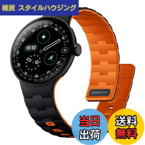 �y���������z[Bandletic] 2026 �V�^ Google Pixel Watch �o���h - Pixel Watch 1�E2�E3�E4 (41mm�E45mm) �Ή� N54���΃o���h �}�O�l�b�g���V���R�� �j�����p �X�|�[�c�p �y�� �F�F�u���b�N/�I�����W�A�T�C�Y�Fpixe