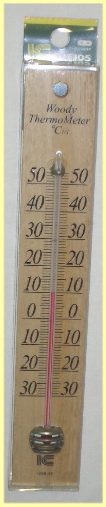 ２５ｃｍの見やすい木製温度計 アイシー温度計 サーモ１０５ 大放出セール ウッディ２５ 買収