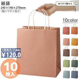 【当店限定★ポイント5倍】 紙袋 カラーズ 10枚 10色結婚式 引出物 引き出物 袋 引出物袋 業務用 おしゃれ ラッピング マチ広 手提げ袋 手提袋 手提 手提げ ギフト プレゼント 無地 小さい 大量 クリスマス 福袋 高級 高見え くす