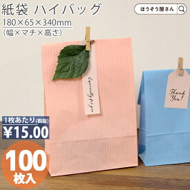 【当店限定★ポイント5倍】 紙袋 角底袋 ハイバッグ HS5 クリスタルピンク 100枚おしゃれ 収納 業務用 ワイン 小 茶 手提げ ラッピング ピンク 無地 ギフト プレゼント 贈り物 包装 クリスマス シンプル おしゃれ かわいい 小さい