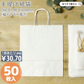 【当店限定★ポイント5倍】 紙袋 手提げ袋 手提袋 丸紐 HBT 晒 無地 50枚手提げ マチ広 引出物 仕出し お弁当 おしゃれ 収納 業務用 ワイン 小 茶 手提げ 日本製 高品質 イベント 食品 持ち運び プレゼント ギフト 包装 入学 新