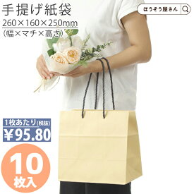 【当店限定★ポイント5倍】 紙袋 底ボール 花材 花用 手提袋 BSS 10枚手提げ マチ広 仕出し お弁当 おしゃれ 収納 高品質 手提げ袋 シンプル 業務用 軽量 テイクアウト 持ち運び ギフト プレゼント イベント 入学 新学期 新シーズン
