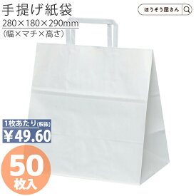 【当店限定★ポイント5倍】 紙袋 手提げ袋 手提袋 平紐 H平28 晒 無地 50枚手提げ マチ広 仕出し お弁当 おしゃれ 収納 業務用 ワイン 小 茶 手提げ 日本製 高品質 食品 エコ 油もの 屋台 テイクアウト お持ち帰り ドライブスルー