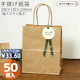 【当店限定★ポイント5倍】 紙袋 花材 花用 自動手提袋 HV20 未晒 無地 50枚おしゃれ 収納 業務用 ワイン 小 茶 手提げ 日本製 高品質 ギフト プレゼント イベント 入学 新学期 新シーズン 新店舗 シンプル 安心 梱包 パッケージ