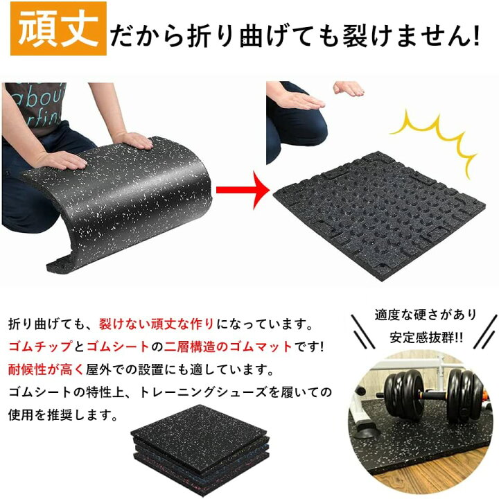 楽天市場】ホームジム用ゴムマット ゴムマット ジム ジムマット 20mm 