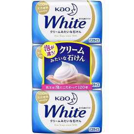 KAO 花王 石鹸ホワイト バスサイズ クリームみたい たっぷり 豊かな泡立ち 保湿 130gX3コパック 20個セット
