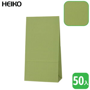 HEIKOファンシーバッグ K6【50枚】抹茶15 x 28 cm、マチ 9 cm!お買い物袋に・プレゼントに! 様々な業種で使えます!