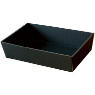 【屋号必須】オリカ フルーツ用紙トレー 組立段トレー No.6 黒 200×300×75mm 1ケース200枚入