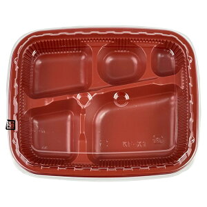 【屋号必須】弁当容器 KF-X1朱 205×165×31mm 外嵌合 蓋セット 1セット各800枚入 北原産業