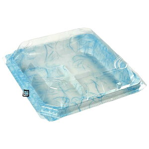 【屋号必須】和菓子容器 4個用 APW-4-3 雲龍青 136×135×42mm 1ケース1000枚入 エフピコチューパ