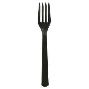 【屋号必須】プラスチックフォーク 16cm 黒 ポリ完封タイプ 1ケース3000本入り Y-153 やなぎプロダクツ 業務用 カトラリー