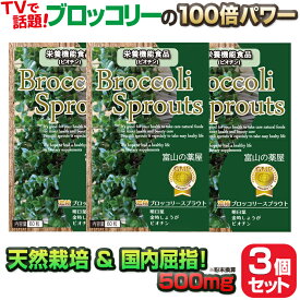 【12/11迄】 ブロッコリースプラウト サプリ スルフォラファン サプリメント お徳3個セット（3ヶ月分）3袋 栄養機能食品 ビオチン ブロッコリー の100倍パワー 富山 スーパーフード ユーグレナ ミドリムシ モリンガ 検索ランキング1位 超硫黄分子 宝蔵メディカル
