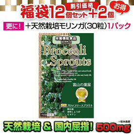 【〜27土迄】 ブロッコリー サプリ 『福袋12袋＋2袋＋モリンガ1袋（1ヶ月分/1080円相当！）』《栄養機能食品》お徳用・高品質 ブロッコリースプラウト 大容量12ヶ月分( スルフォラファン 含有 サプリメント ) スーパーフード ギフト プレゼント