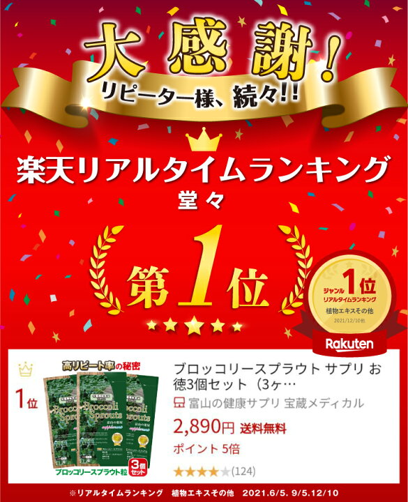 楽天市場】ブロッコリー サプリ スルフォラファン 新芽 含有 
