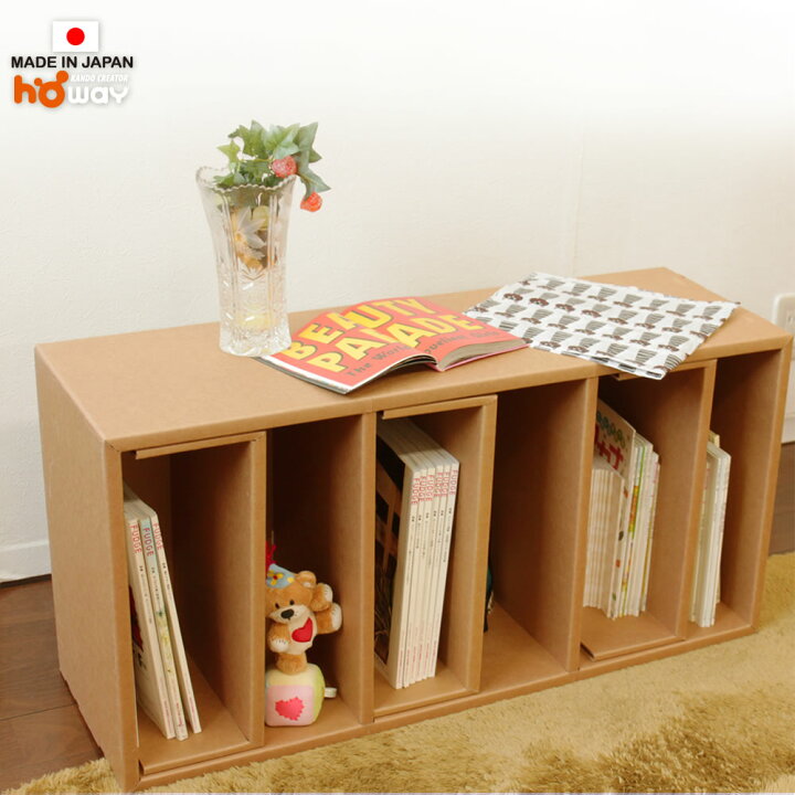 楽天市場 破棄が簡単 コの字ラック 追加棚 付3段マルチボックス ダンボール カラーボックス Cdラック 廃棄簡単 段ボール家具 収納 本棚 家具 段ボール 壁面収納 マガジンラック コレクションラック シェルフ Cdラック 福袋 クリスマス ダンボール家具のhoway楽天