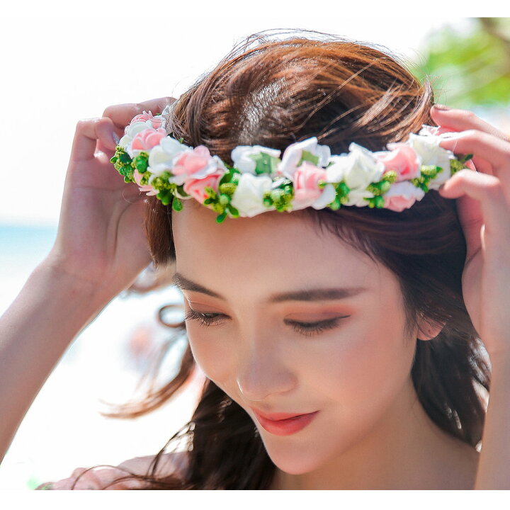 楽天市場 花冠 花かんむり ヘッドドレス フラワーティアラ 女の子 子ども ウエディング フラワー花冠 ウエディング花冠 パーティー ティアラ 花カチューシャ フラワー造花 花輪 髪飾り 森ガール 花嫁 結婚式 ホユキ楽天市場店
