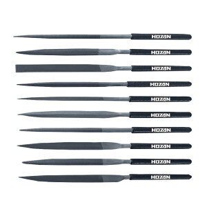 ホーザン(HOZAN) ヤスリセット 10本組 様々な場面で活躍 入組 丸 半丸 平 三角 角 片刃 楕円 槍型 刀刃 K-215