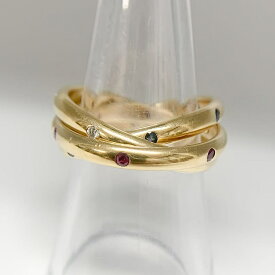 【中古】CARTIER カルティエ トリニティリング ルビー サファイア ダイヤモンド リング・指輪 K18イエローゴールド レディース