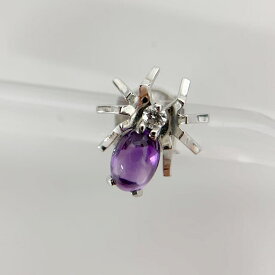 【中古】ショーメCHAUMET アトラップモア アメジスト ダイヤ WG 片方 750 1.0g ピアス