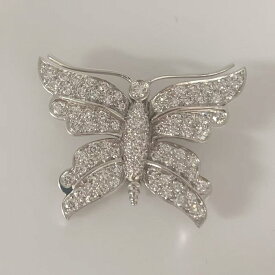 【中古】ティファニー Tiffany & Co. ブローチ バタフライ 蝶 モチーフ フル パヴェ ダイヤモンド PT950 ペンダント ブローチ 両用