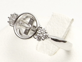 プラチナ製ダイヤ入りリング金具（９ミリ真珠用） | エイチパールドットコム楽天市場店