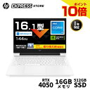 【マラソンP最大37倍】【公式・新品・短納期】 HP ノートパソコン ゲーミングPC Victus by HP 16-r0009TX NVIDIA GeForce RTX 4050 Laptop グラフィックス 144 Hz 16.1インチ インテル Core i5 16GB 512GB SSD フルHD Windows11 セラミックホワイト (型番:807B6PA-AAAD)