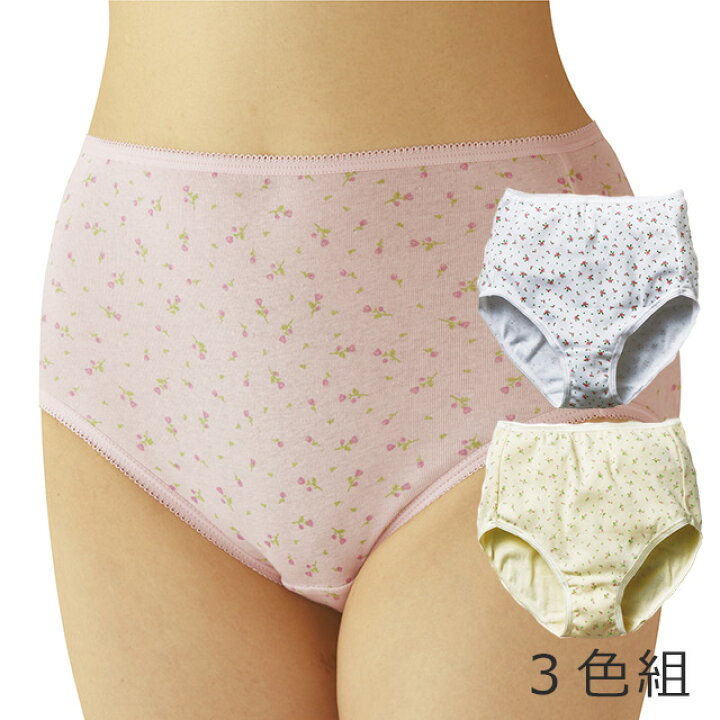 楽天市場 綿１００ 深ばき小花柄プリントショーツ ３色組 ピンク ホワイト クリーム セルヴァン ゆったりパンツ スムースショーツ レディースパンツ レディースショーツ 綿パンツ やわらかショーツ ミセス用パンツ ホスピマート