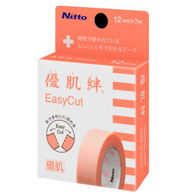 ＜メール便10個まで可能＞優肌絆不織布(ゆうきばん)EasyCut 個包装タイプ(3291K) 12mm×7m【1個販売 1巻 バラ 肌に優しいサージカルテープ 顔 かぶれにくい 医療用テープ ミシン目入り ニトムズ】