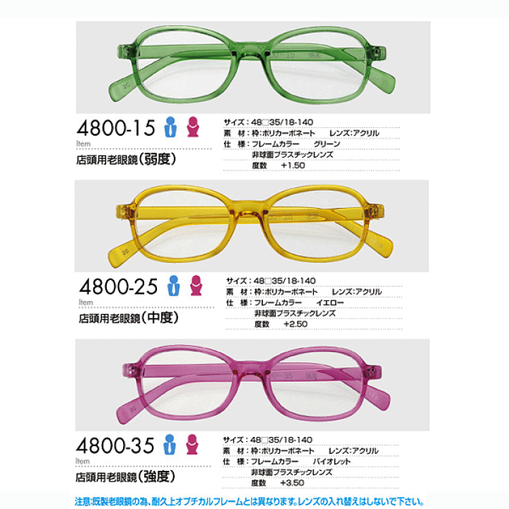 楽天市場】名古屋眼鏡 店頭用老眼鏡(受付用老眼鏡) 弱度/中度/強度