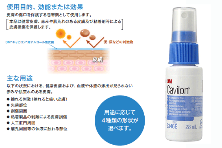 3M キャビロン 非アルコール性皮膜 28ml スプレータイプ 1本/箱 3346E : シンワウェブショップ - 通販 - Yahoo!ショッピング