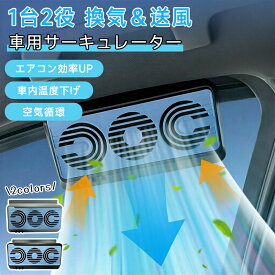 【楽天1位】【新品発売期間限定特価】車載サーキュレーター 扇風機&換気扇兼用 USBタイプ ソーラー給電 車用排気ファン 車載扇風機 カーファン 車用 ソーラーファン車用換気扇 排気ファン3つのファンを装備 冷却空気 車内換気空気清浄機ソーラーパネル 消臭熱気排出省エネ