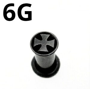 BK ボディピアス ブラックチタン  アイアンクロスシングルフレアイヤーレット 【 6G】 ★メール便翌日到着300円★