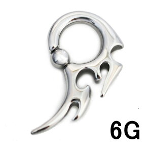 SS ボディピアス サージカルステンレス トライバルビーズリング 【ピアス 6G】  メール便翌日到着★