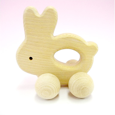 ウッディー上野村の木工品 木のおもちゃ にぎりコロコロ（うさぎ）ウサギ