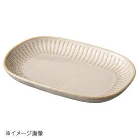 桐井陶器 モデルノ MODERNO 窯変白十草 小判皿 838-0514