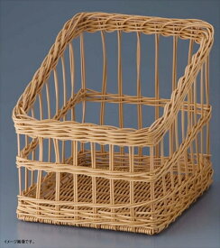 フランスパン スタンド かご 角 小 ディスプレー パン用 食洗機対応 樹脂 ブラウン 約30×35×30cm 91-108B