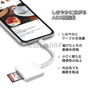 SD�J�[�h���[�_�[ 2in1 iphone �}�C�N��sd�J�[�h���[�_�[ �������[�J�[�h microsd�J�[�h���[�_�[ �ʐ^ �ړ� iPad iOS��p �J���� ���[�_�[ �����f�[�^�]��