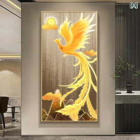アートパネル 鳳凰 孔雀 金色 壁掛け 絵画 インテリア モダン 抽象画 キャンバス画 油絵風 リビング 玄関 ホテル 装飾 風水 縁起物 幸運 動物 アジアン 和モダン ウォールデコ 壁飾り 大型 アート 雑貨