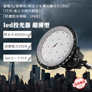 �y�y�V��������z�����F6000K ��Ɠ� LED������ UFO�^ 200W 2000w���� ������40000LM ���M�΍� 120�x�Ǝ� IP65�h���h�o ���V�䓔 �H�� �Ŕ� ��Ɠ� ���O �Ɩ� ������ 5M AC�R�[�h�t MEANWELL�O�u�d���iIP67�h