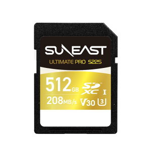 SUNEAST �A���e�B���C�g�v�� SDXC UHS-I V30 Card �ő�Ǎ���208MB/sS225 GOLD series 128GB 256GB 512GB U3 V30 C10 A2 RoHS CE FCC VCCI ���[�J�[5�N