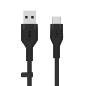 Belkin USB-A to USB-C �V���R���P�[�u�� iPad mini/iPad Pro/iPad Air/Galaxy/Android�X�}�[�g�t�H���Ή� ���ϋv USB-IF�F�� 1M �u���b�N BOOST CHARGE��Flex CAB00