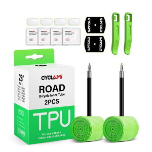 CYCLAMI ���y�ʃ��[�h�o�C�N TPU �C���i�[�`���[�u 700C x 18-32C / 32-47C (�S��  Gravel) �o���u�� �t�����X 45/65/85mm ���{��戵������ (�p�b�`4���ƃv���C�o�[2�{�t��)
