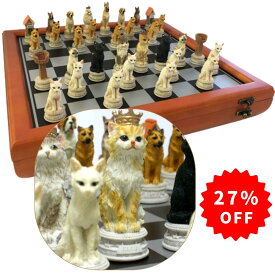 【SALE】【犬猫総勢32匹が揃い踏み】犬猫のチェスセット C1205