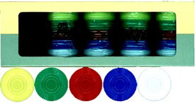 カジノチップ販売【POKER CHIP P-21】プラスチック製ポーカーチップ　5色組み100枚セット　Φ27mm