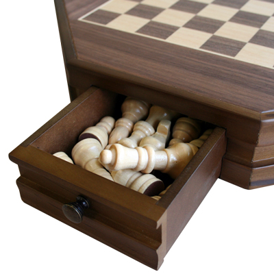 売買 引き出し付きの可愛らしいチェスセット 木製八角形チェスセット 人気満点 CS29-12
