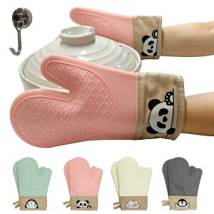 【 MAX 30%OFF!超目玉】【耐熱ミトン オーブンミトン】2指 5指 耐熱 キッチングローブ ロング 厚手 耐熱 防水 ゴム おしゃれ 滑らない かわいい 大きいサイズ 可愛い 5本指 両手用 鍋つかみ 耐